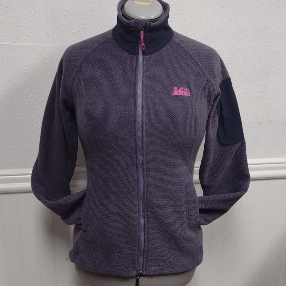 REI Women's Polartec Hiking Dark Purple Fleece Jacket